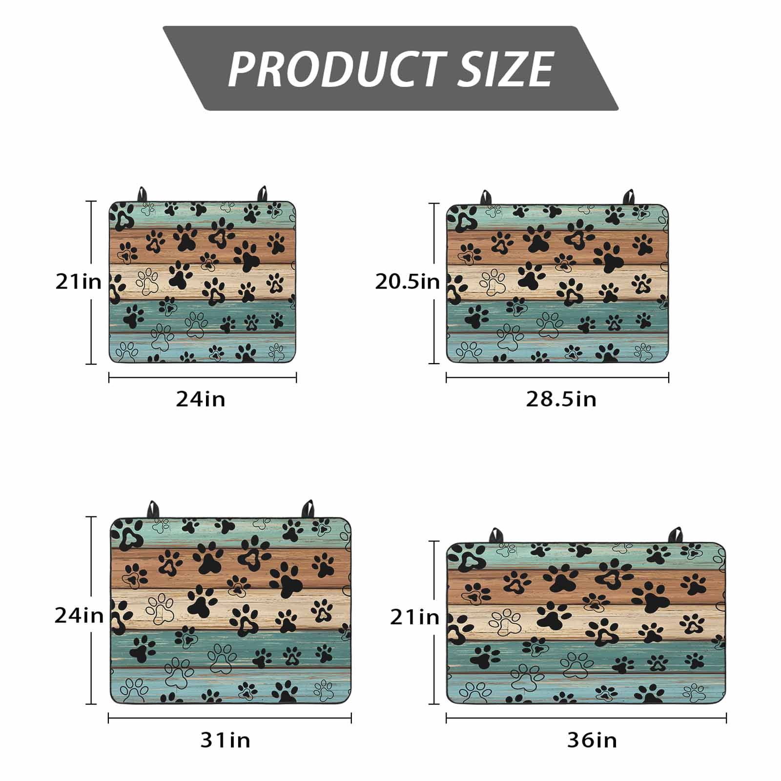 Black Dog Claws Stove Top Cover for Electric Stove, Heat-proof & Non Slip Glass Top Stove Cover Protector, Cat Pets Printed Teal Brown Wood Grain Kitchen Flat Cooktop Rubber Mat 24x21 Inches