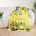 thumbnail image 5 of Spring Summer Throw Blanket Twin Size Farmhouse Summer Theme Floral Blanket Throw Blanket for Couch Sofa Bed Soft Cozy Fuzzy Plush Fleece Blanket Yellow Lemon Flower Blanket 60x80, 5 of 6