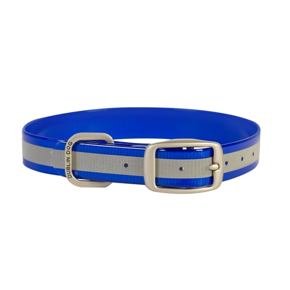Dublin Dog 11-Inch to 14-Inch KOA Reflective Waterproof Dog Collar, Small, Blue
