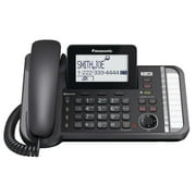 Panasonic Link2Cell Expandable Corded Phone with 2 Handset, Black