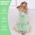 thumbnail image 3 of WILLED Dog Dress for Extra Small Dog, Dogs Dress with Rabbit Ears, Green Dog Dress Female with Checkered Lining Spring, Dog Dress with Leash Ring Summer, Dog Harness Dresses for Girl with Pocket, 3 of 7