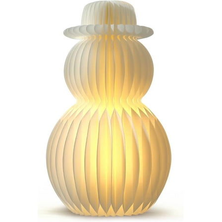 19.7in Light Up Honeycomb Paper Christmas Snowman, Indoor Christmas Decorations and Holiday Centerpieces for December Holiday Season Home Office and Xmas Party Supplies