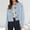 Light Blue, variant on Faux Suede Jackets for Women Casual Button Cropped Coats Fall Long Sleeve Outerwear Work Office Clothes New Casual Jackets for Women White S