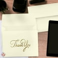 thumbnail image 5 of 2025 Business Thank You Cards, Nice Elegant Gold Embossed, Half Fold White Blank Greetings, Gift & Presents | Holiday, Baby & Bridal Shower, Wedding, Graduation | Set of 25 Cards & 25 Envelopes, 5 of 5