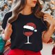 thumbnail image 5 of Gibobby Camisa navideña mujer Camiseta de manga corta con cuello redondo y estampado de Navidad para mujer(Negro,M), 5 of 5
