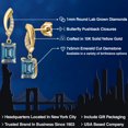 thumbnail image 2 of Gem Stone King 10K Yellow Gold Persian Blue Moissanite and Lab Grown Diamond Stud Earrings for Women | 2.05 Cttw | Gemstone Birthstone | Octagon 7X5MM, 2 of 6