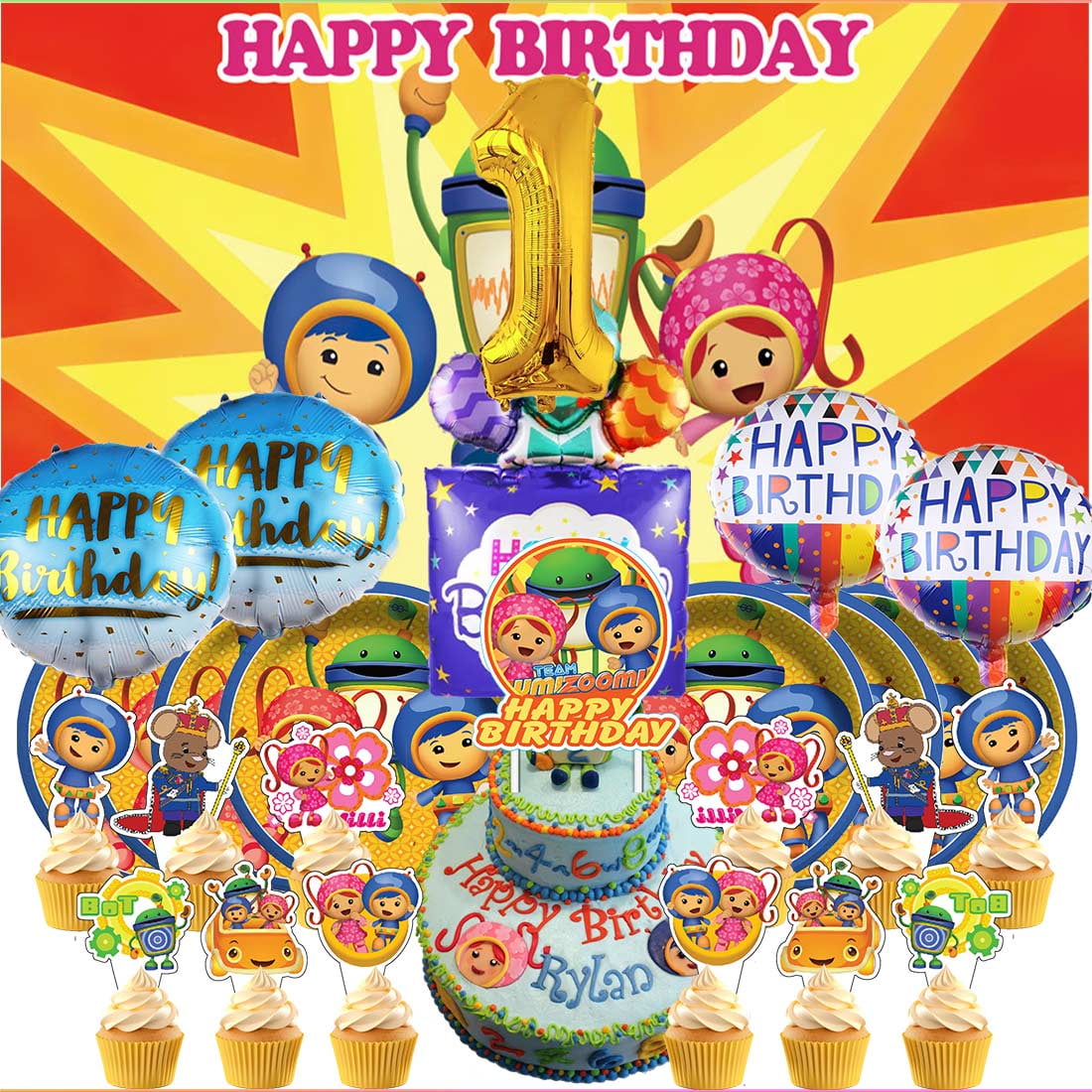 Team Umizoomi Birthday Cups Party Supplies Plates Decorations Cake Topper  Decor - Walmart.com, image size:1100x1100