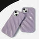 thumbnail image 3 of Funda con ondas rizadas para iPhone 13/iPhone 14 de 6,1 pulgadas, fina, a prueba de golpes, satinada y brillante, con estampado de ondas de agua, color morado, 3 of 5