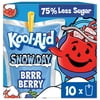 Kool-Aid Snow Day Artificially Flavored Drink, 10 Pouches, for School Lunches and On-the-Go Hydration, Brrr Berry Artificially Flavored, Excellent Source of Vitamin C, 6 fl oz