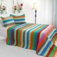 thumbnail image 1 of Juego de ropa de cama Blancho Rainbow River, acolchado, algodón, 3 piezas, tamaño queen, 1 of 4
