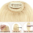 thumbnail image 4 of MY-LADY 2pack 10inches Remy Hair Extensions Short Thick Hairpieces Side Bangs Clip Real Human Hair Bangs Natural Extra Hair Clip Hair Topper for Women #60 Platinum Blonde, 4 of 8