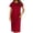 Red, variant on Womens Midi Satin Nightgowns Fashion Casual Short Sleeve Crew Neck Sleep Dress Summer Solid Button Down Silk Nightdress for Women