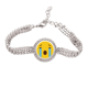 thumbnail image 1 of grito amarillo lindo hermoso patron de chat en linea ilustración Pulsera de tobillera de cadena de tenis, joyería de diamantes, 1 of 3
