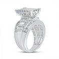 thumbnail image 3 of 14K White Gold Princess Diamond Cluster Bridal Wedding Engagement Ring 3ctw, Womens Size: 5-10, 3 of 4