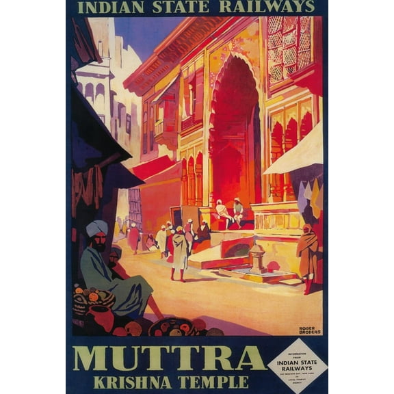 Art.com India - Muttra Krishna Temple Travel Poster Art Print by Lantern Press, 12" x 18"