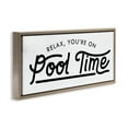 thumbnail image 3 of Stupell Industries Pool Time Summer Phrase Typography Painting Brown Floater Framed Canvas Art Print Wall Art, 31 x 14, 3 of 9