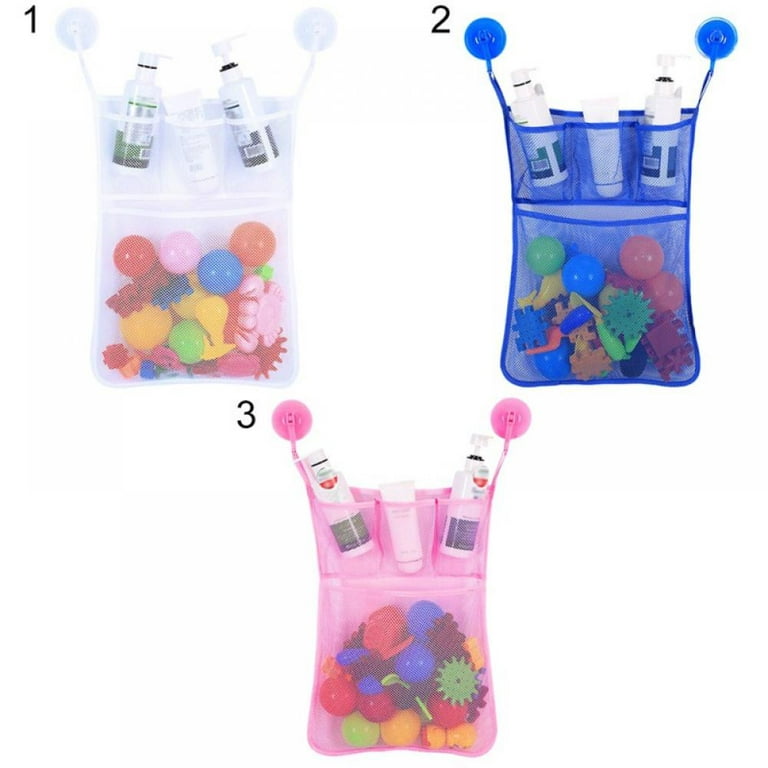 Hanging Bath Toy Holder, With Suction & Adhesive Hooks, 30x23 Mesh Net Shower  Caddy For Kids Bathroom Decor, Bedroom & Car Toy Organizer - Bonus Rub