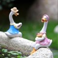 thumbnail image 3 of Couple Duck Garden Statues Cartoon Resin Cute Sitting Chicken Sculpture Goose Lovers Figurine Gift Decoration for Home B, 3 of 5
