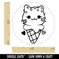 thumbnail image 2 of Yummy Ice Cream Cone Cat with Sprinkles Self-Inking Rubber Stamp Ink Stamper - Yellow Ink - Medium 1 Inch, 2 of 7