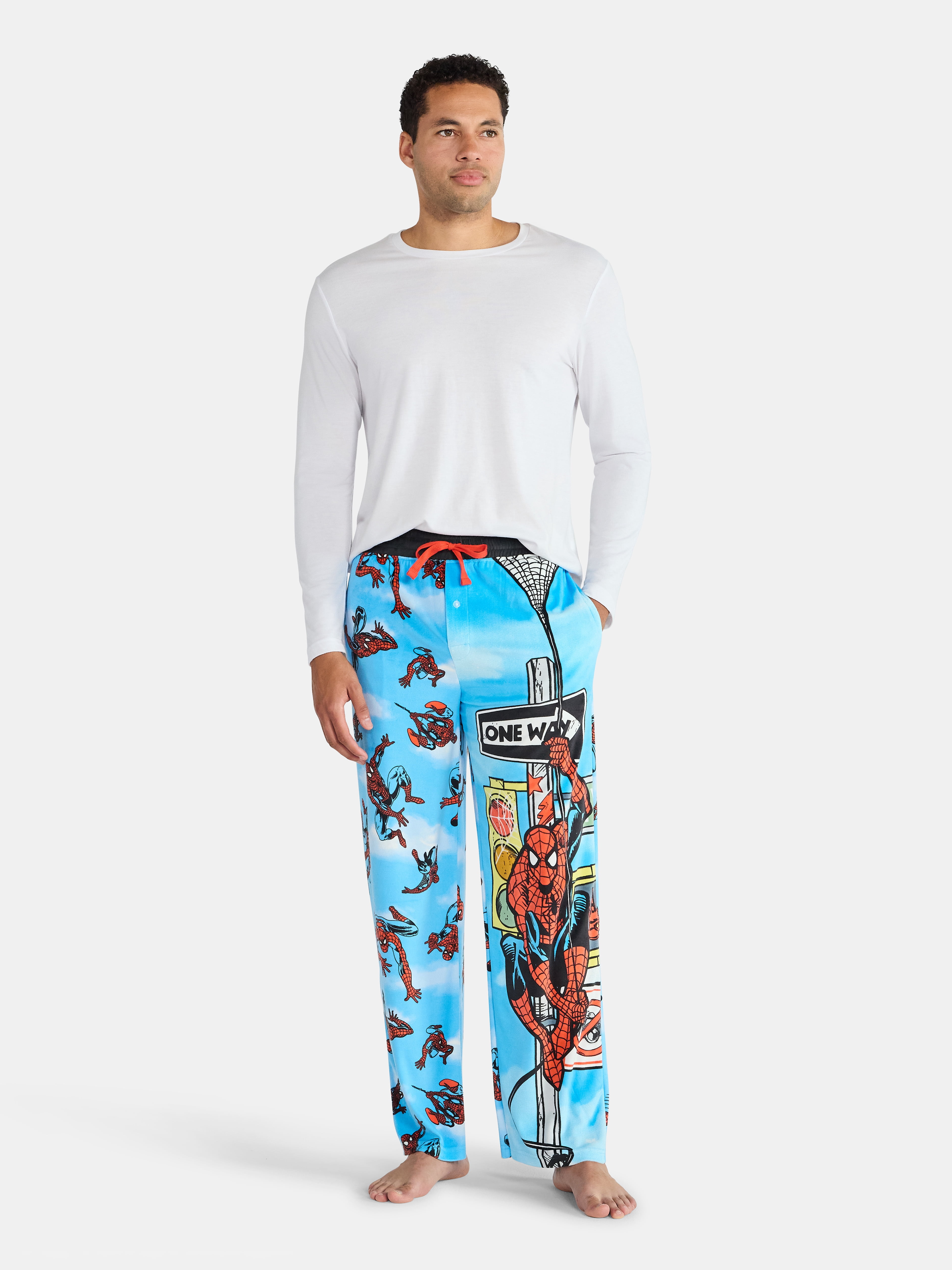 Spider-Man Men's and Big Men's Split Leg Graphic Pants, Sizes S-2XL