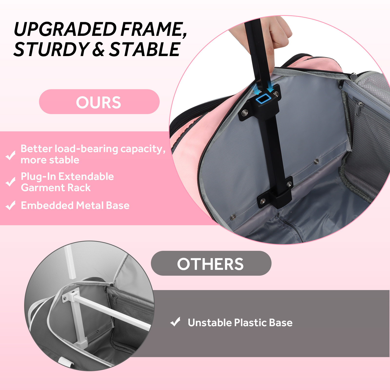 Fegat Dance Bag with Garment Rack - 28"Collapsible Rolling Competition Dance Duffle Bag Lightweight Costume Wheeled Suitcase for Dancers Shows Livestreamer Athletes