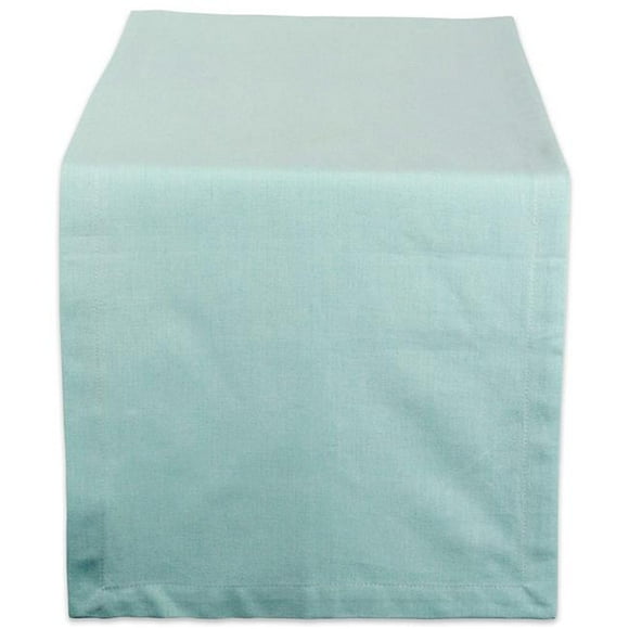 Design Imports CAMZ38719 14 x 72 in. Aqua Solid Chambray Table Runner
