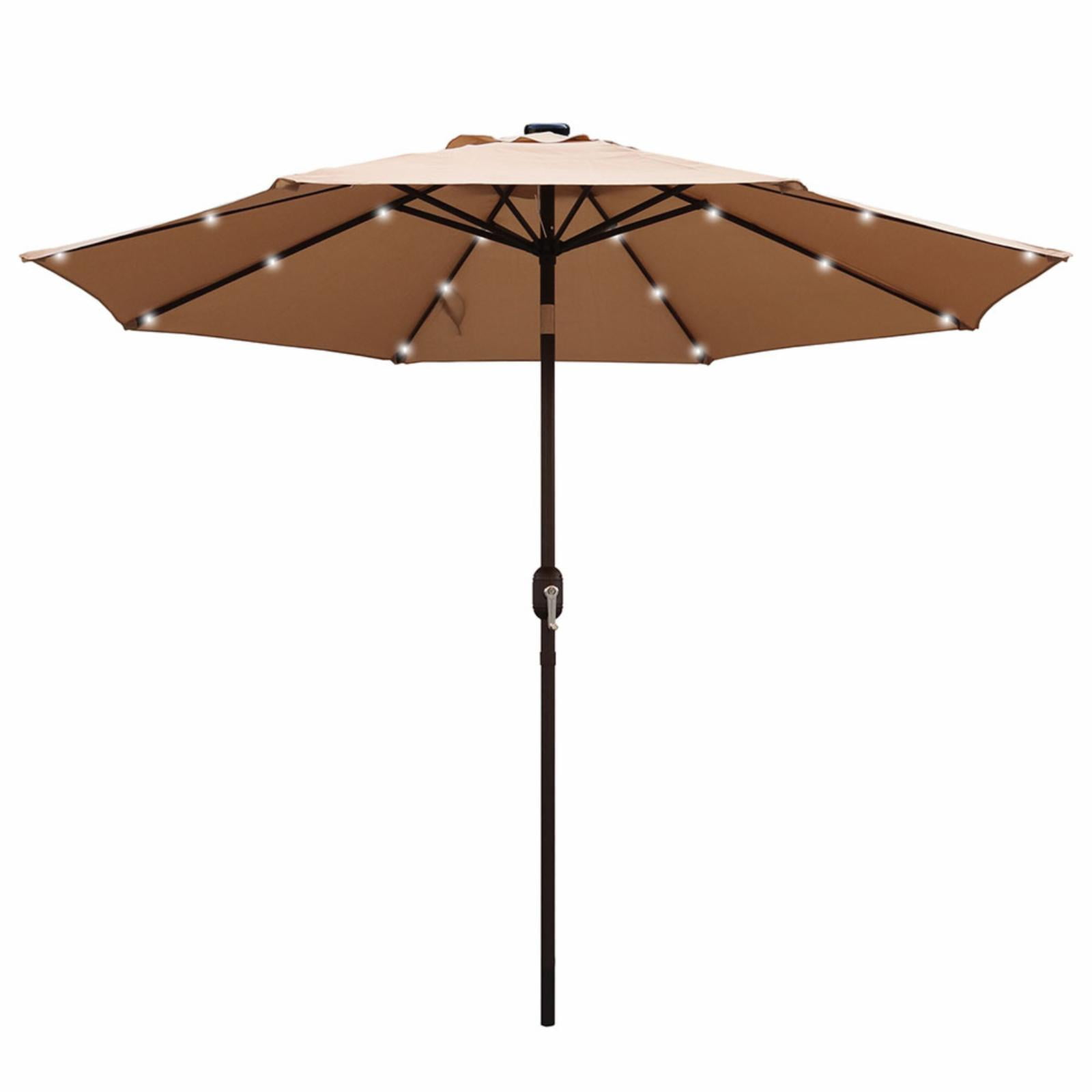 Abble 9 ft. Aluminum Patio Umbrella with Solar Powered LED Lights