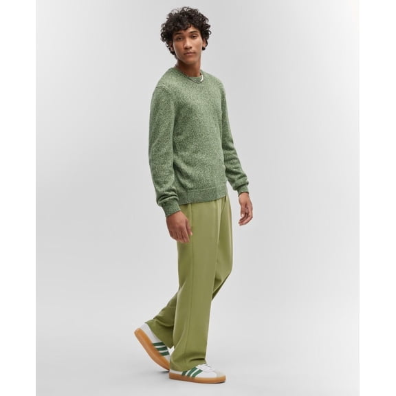 Mode of One Men's Long-Sleeve Relaxed Crewneck Sweater Black Forest Green-2XL