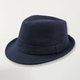 thumbnail image 2 of HNMKIU Classic Fedora Hat for Men and Women Style Wide Brim Dress Hat for Outdoor Events and Daily Fashion Womens Hats 02_Navy,One Size, 2 of 3