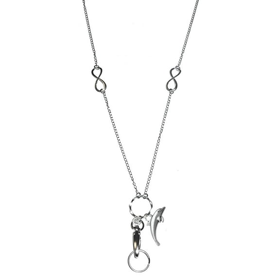 Hidden Hollow Beads Dolphin Charm Lanyard - Fashion Lanyards For Women - Cute Lanyard With ID Holder – Fashion Lanyard Badge Holder – Work Badge Necklace