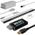thumbnail image 1 of 4 in 1 Wii Replacement Cables Set, PORTHOLIC Wii AC Power Adapter + Wii to hdmi Converter+ Wired Motion Sensor Bar and Composite Audio Video Cable for Nintendo Wii, 1 of 7