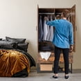 thumbnail image 2 of Vingli Expandable Adult Armoires with Shelves and Drawer, Medium Density fiberboard, Brown, 2 of 9