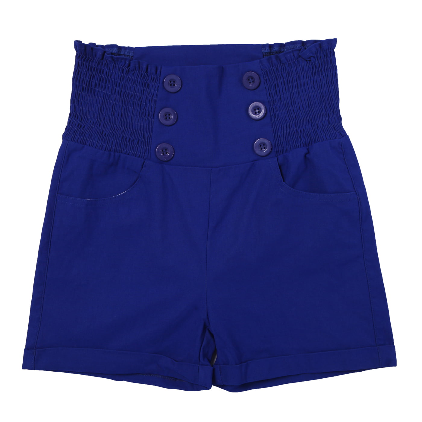 royal blue high waisted shorts