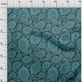 thumbnail image 3 of oneOone Velvet Gray Fabric Asian Paisley Block Sewing Material Print Fabric By The Yard 58 Inch Wide, 3 of 5