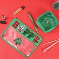 thumbnail image 2 of WEGFTDUOP Christmas Clear Makeup Bag Set - Festive Santa/Tree Embroidered Travel Toiletry Organizer, 2 of 3