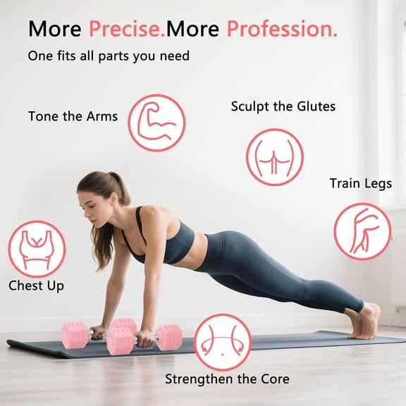 Adjustable Dumbbell Set of 2, 4-10 lbs Each, Dual-Stable Free Weights for Home Gym Workouts