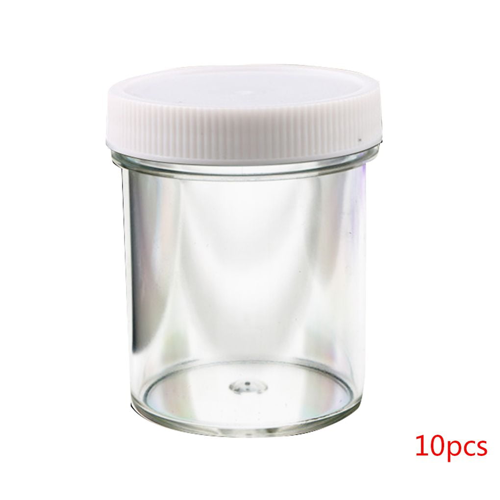 4 x 2000ml Clear Round Plastic Storage Jars with Black or Coloured Screw Caps 