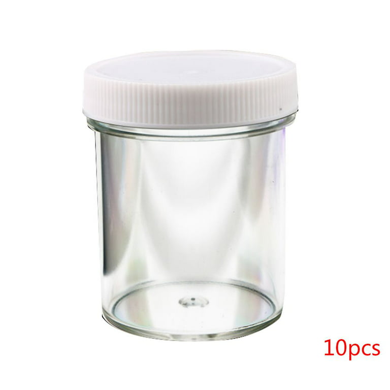 12 Pack Small Plastic Containers with Lids Clear Plastic Favor Storage Jars  Wide Mouth for Beauty Products (2 Ounce, Black)