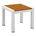 thumbnail image 1 of Pangea Home Table d'Appoint Patio à Cadre Moderne en Aluminium Brain en Teck Naturel, 1 of 4