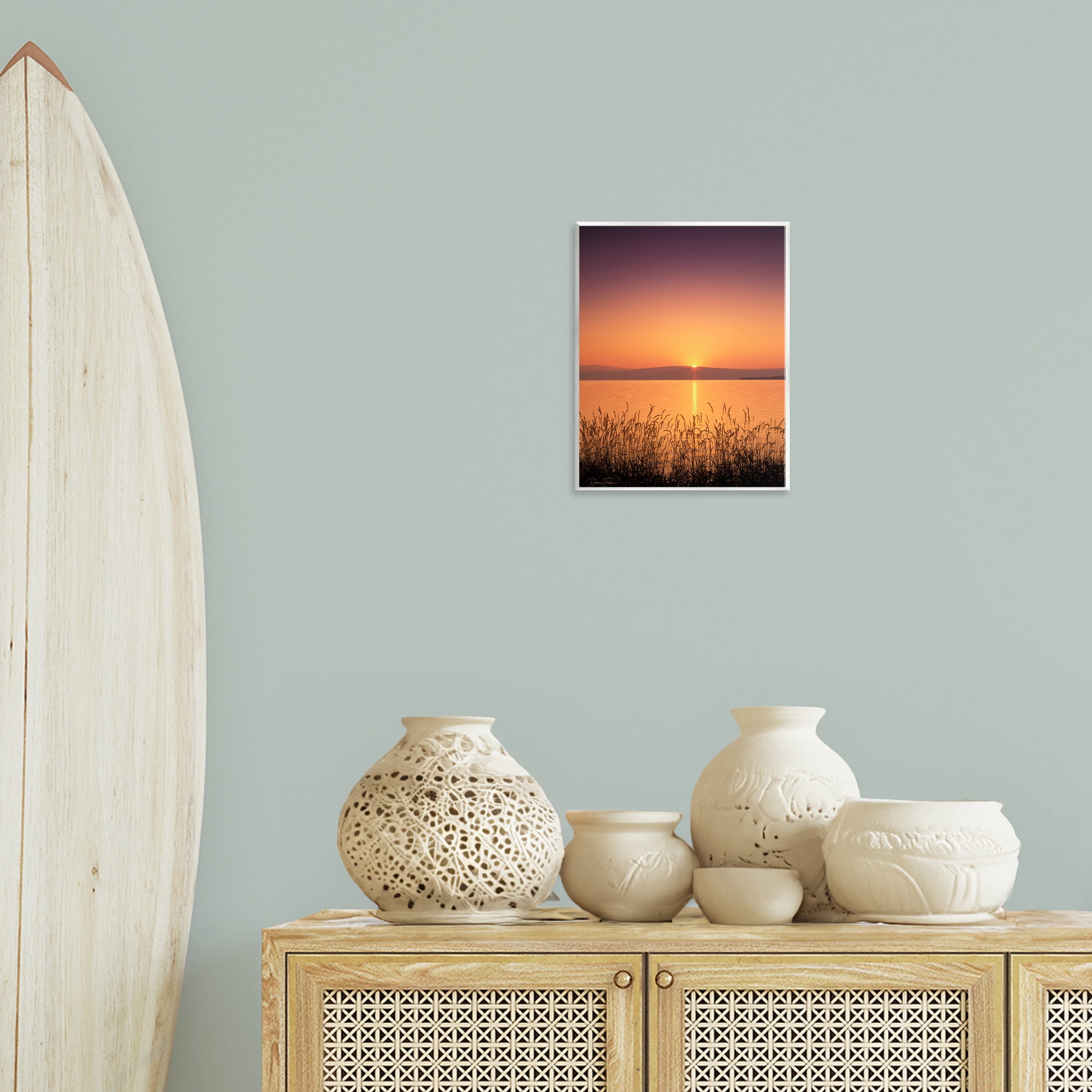 Stupell Industries Deep Orange Sunset Landscape Photography Unframed Art Print Wall Art, 11 x 14