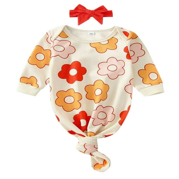 Infant Newborn Baby Girls Floral Sleep Gown Headband Sleepwear Romper Sleeping Bags Outfits