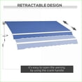 thumbnail image 3 of Retractable Patio Awning, 12' x 10' UV Water Resistant Manual Crank for Deck Balcony Yard, Navy Blue | Aluminum|Rectangle, 3 of 9