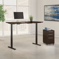 thumbnail image 2 of Bush Business Furniture M6S006MR 72 x 30 in. Move 60 Series by Height Adjustable Standing Desk with Storage - Mocha Cherry, 2 of 7