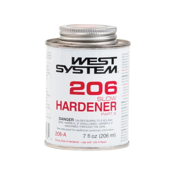 West System 206 Hardener Extra Strength Epoxy Slow Hardener Curing Agent 7 oz