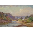 thumbnail image 2 of Steele, Theodore Clement 14x11 Gold Ornate Wood Framed with Double Matting Museum Art Print Titled - Brookville Landscape, 2 of 4