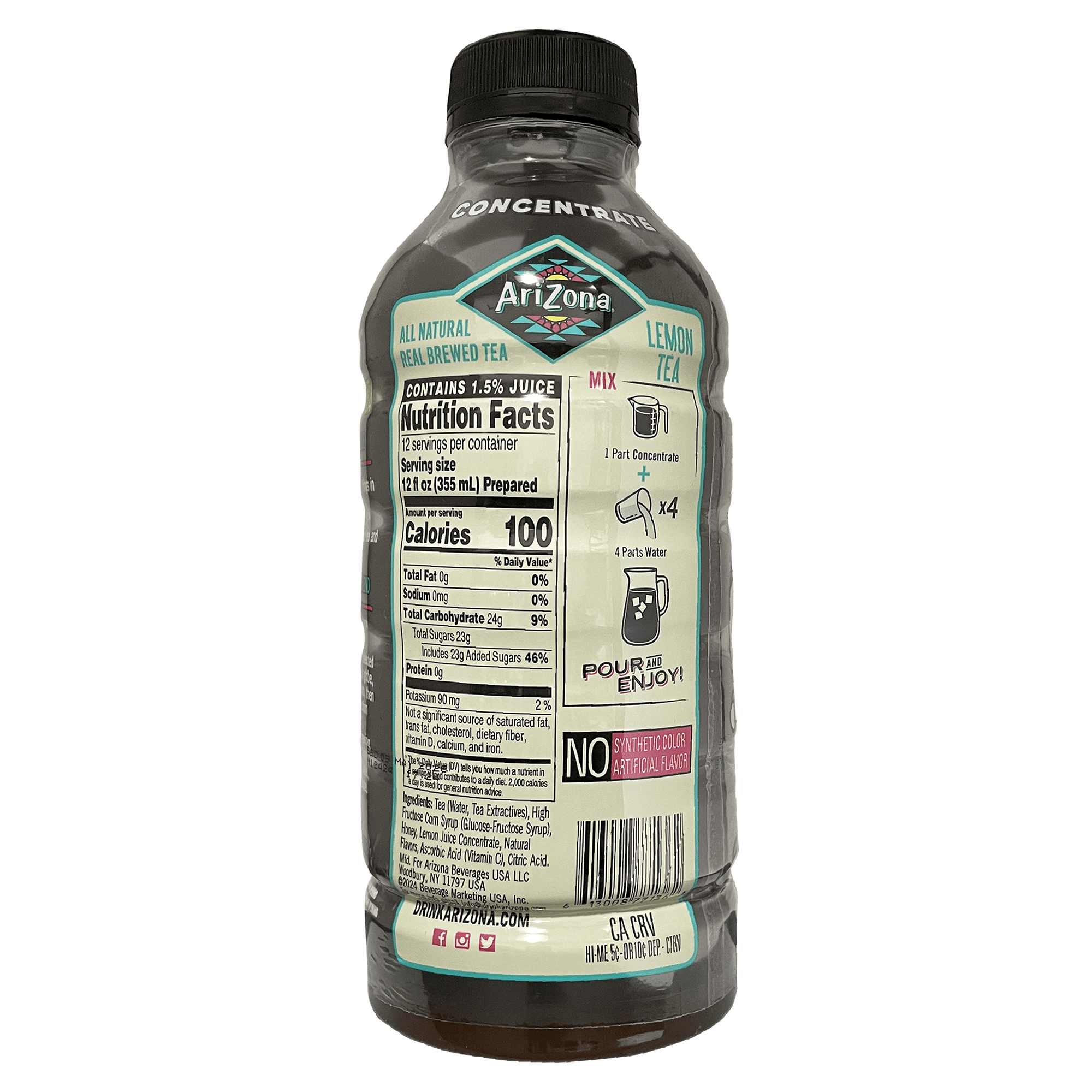 (3 pack) AriZona Cold Brew Concentrate Lemon Tea 28oz