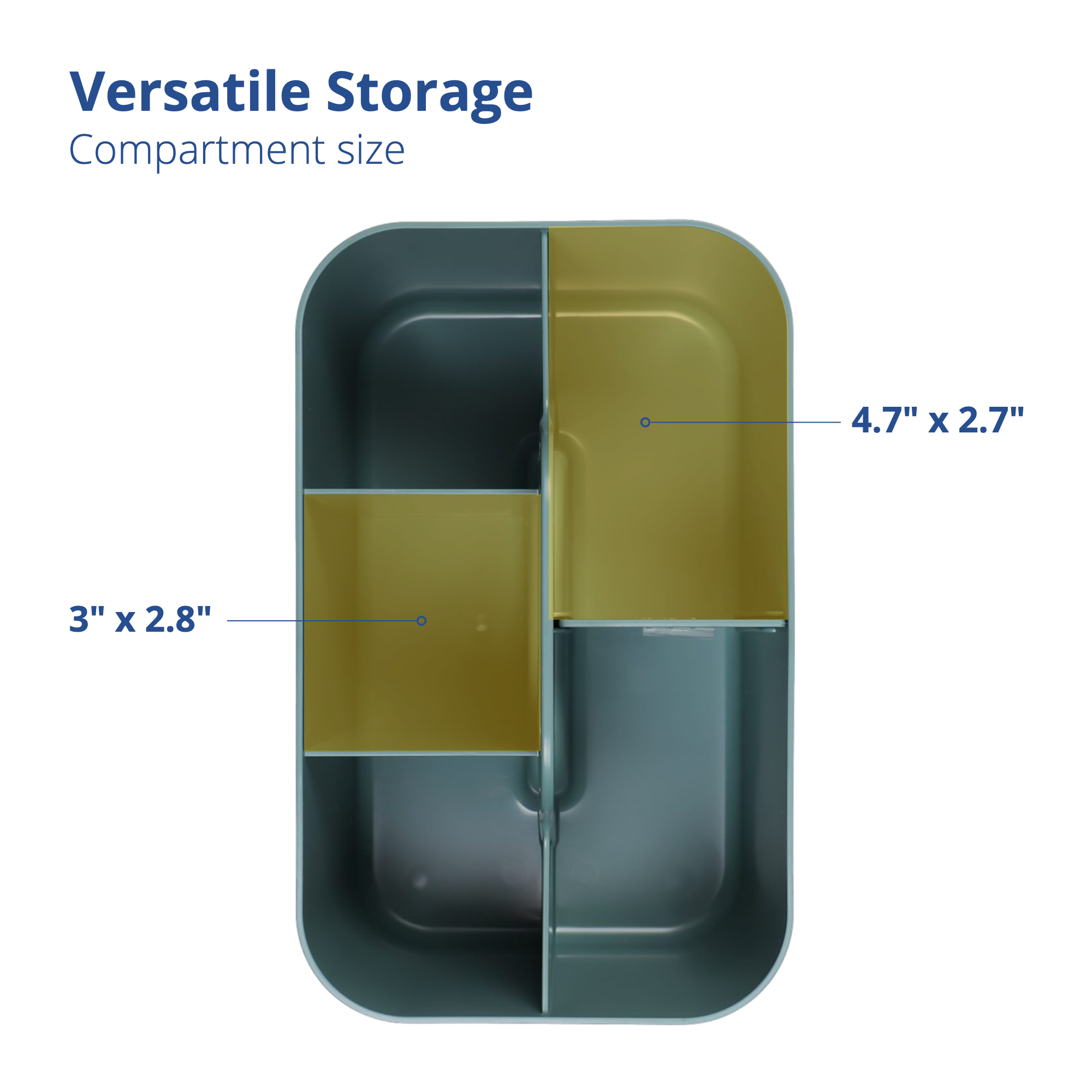 BLUE GINKGO Plastic Storage Caddy Organizer | Multipurpose, Portable, Stackable | (Rectangle) Green