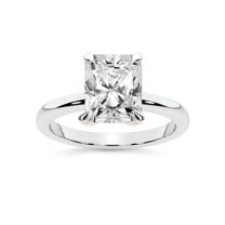 IGI Certified 4 Carat Radiant Shape Lab Grown Diamond Engagement Ring | 14K White Gold | Matilda Leaf Petal Solitaire Diamond Ring | FG-VS1-VS2 Quality Friendly Diamonds