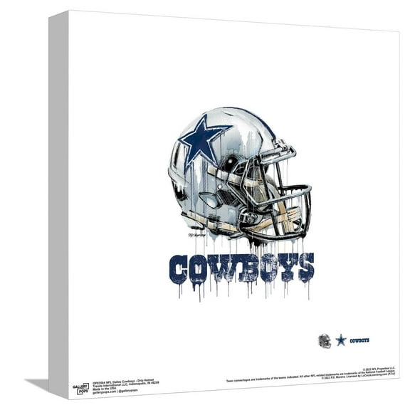 Gallery Pops NFL Dallas Cowboys - Drip Helmet Canvas Wall Art, Unframed Version, 12" x 12"