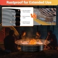 thumbnail image 3 of 48 Inch Large Outdoor Fire Pit Ring Heavy Duty High Heat Resistant Wood Firepit For Outside 12" Tall Galvanized Steel Fireplace & Pits Bowl Backyard Bonfire  Patio Camping, 3 of 9